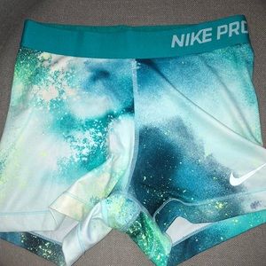 Rare galaxy print Nike pro shorts!